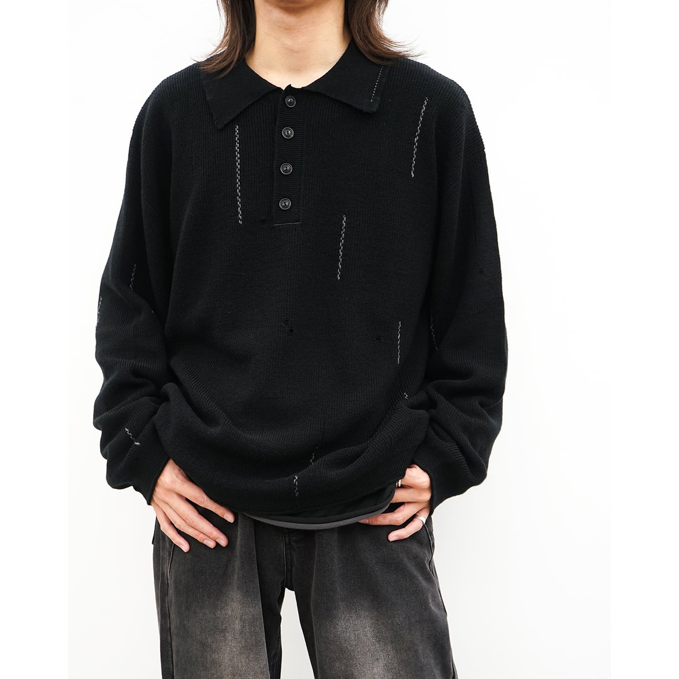 Professor.E ](プロフェッサーイー) 25FW-PE-KT-03 Aged Polo | Clique