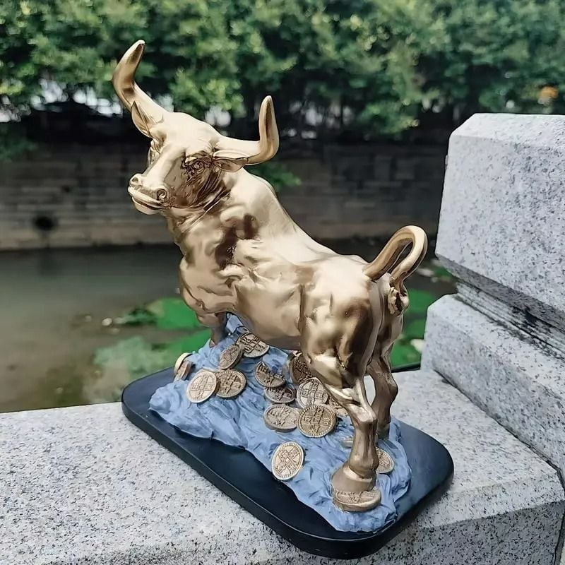 置物 牛 うし オブジェ ゴールド フィギュア 金運 ゴールデン 開運