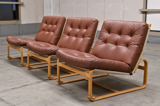 天童木工×Bruno Mathsson/ブルーノ・マットソン「マルガリータ」76万 アームレス 3脚セット イージーチェア プライウッド リビング design【中古家具/中古インテリア/USED家具ユーズド家具/リサイクル】
