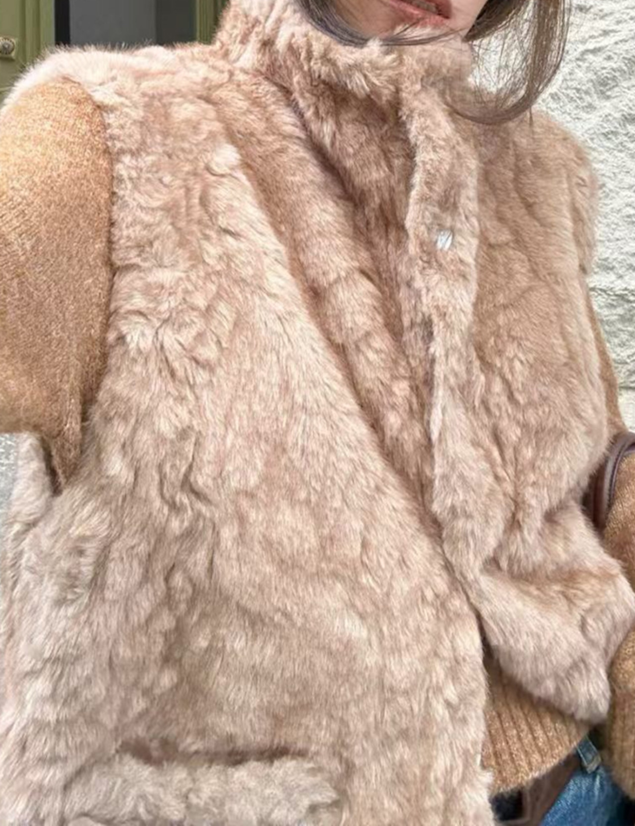 【新作5%OFF・3日間】High-neck Fur Vest_2colors