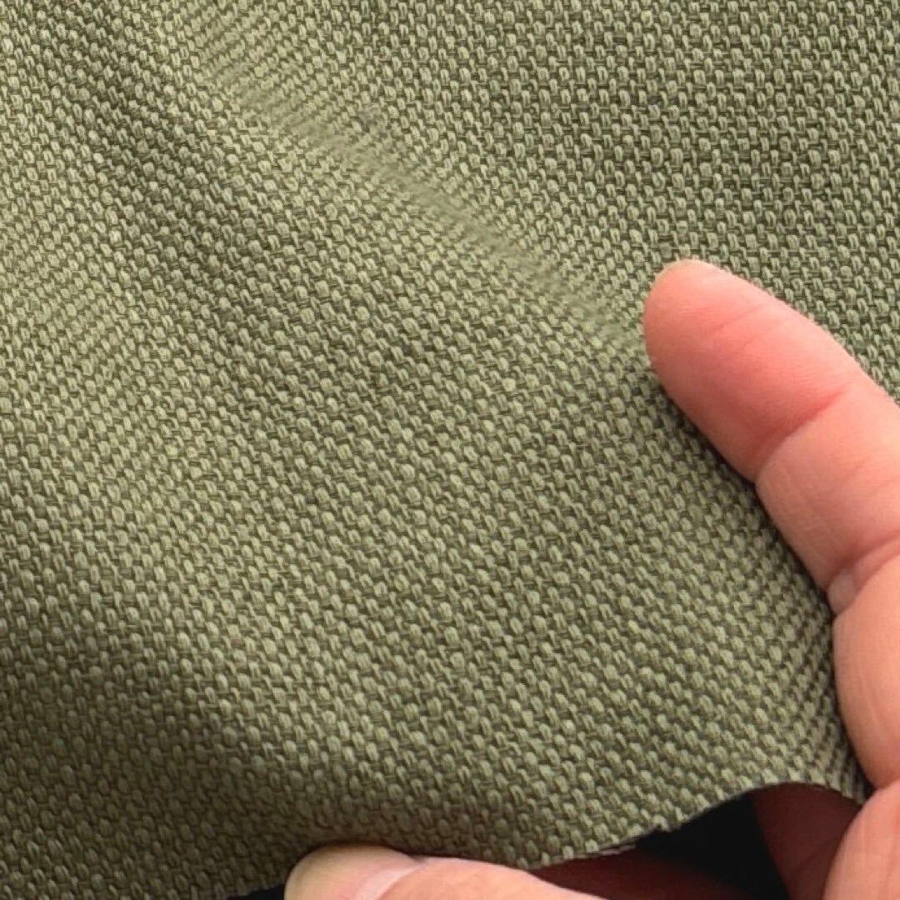 ★TB953◆2m◆コットンリネン混平織り生地◆カーキグリーン