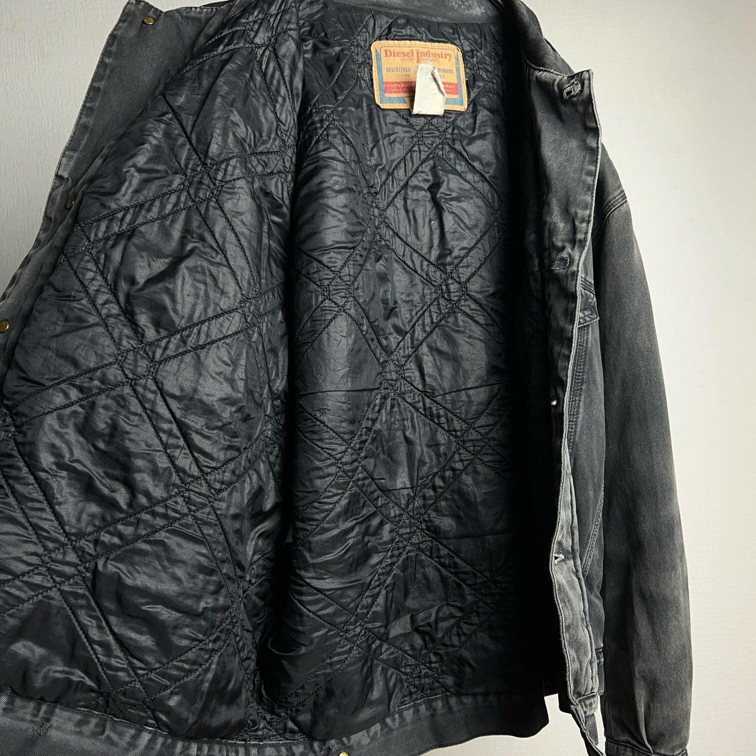 90's~ Diesel Industry Lined Black Denim Jacket 90年代 00年代