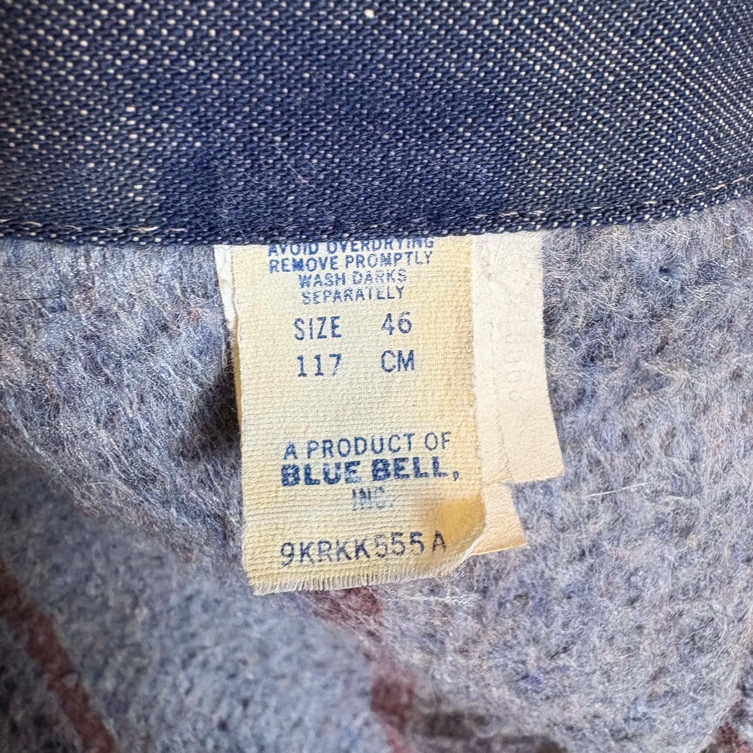 サイズ 46 70s BLUE BELL ブランケット付き デニム カバーオール