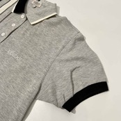 adabat アダバット ラインデザイン 鹿の子 コットン 半袖 ポロシャツ サイズ 1 /メンズ/ホワイト×グレー×ブラック/ゴルフ/ワールド/日本製