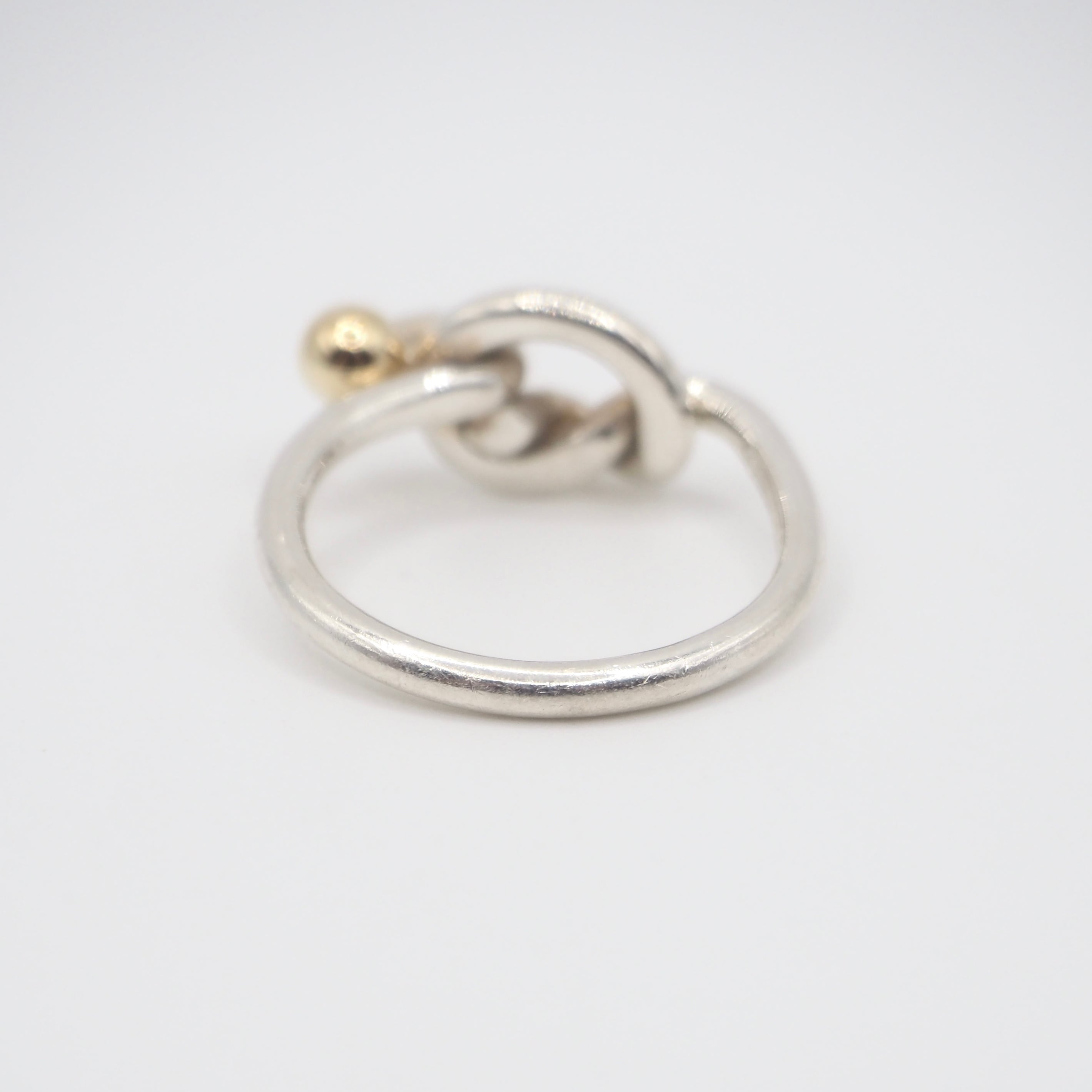 Tiffany&Co. 約11.5号 ラブノット リング シルバー925 K18