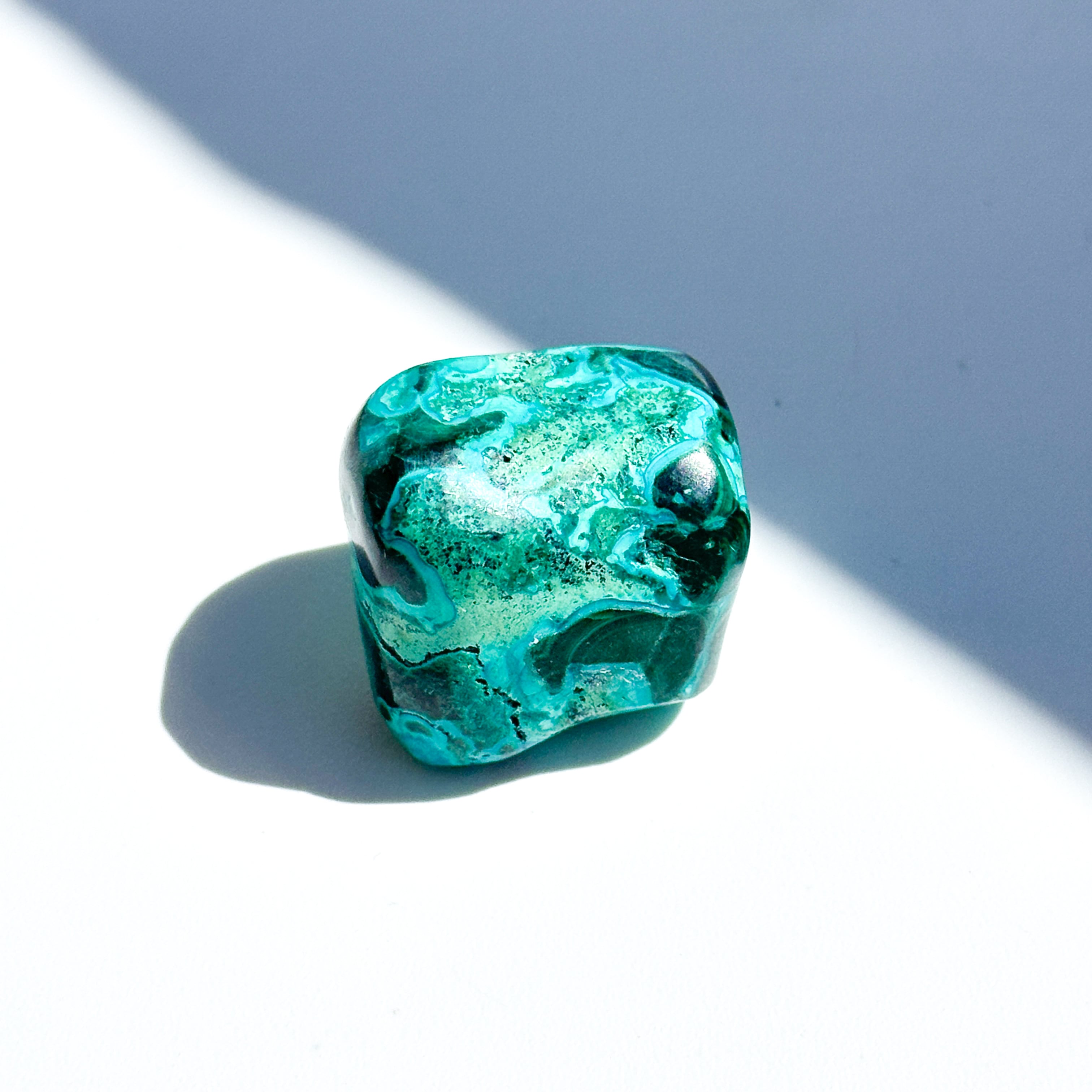 マラカイト with クリソコラ（マラコラ） タンブル31◇ Malachite with