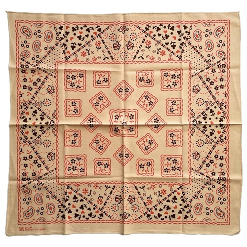 【オーカーブラウン！】70s クッキー RN13960 ヴィンテージバンダナ MADE IN USA