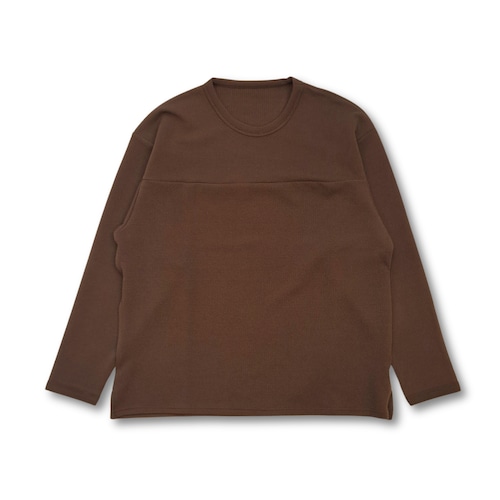 modem design - chirimen long Tシャツ (brown)
