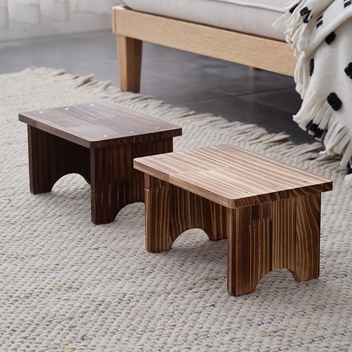 小さいスツール 高さ16cm ３カラー 木の色 浅煎り色 濃い焼き色 無垢材 スツール 家庭用 玄関椅子 靴用スツール コーヒーテーブル用スツール 大人用 子供用 小さなスツール リビングルーム用 ドア用スツール