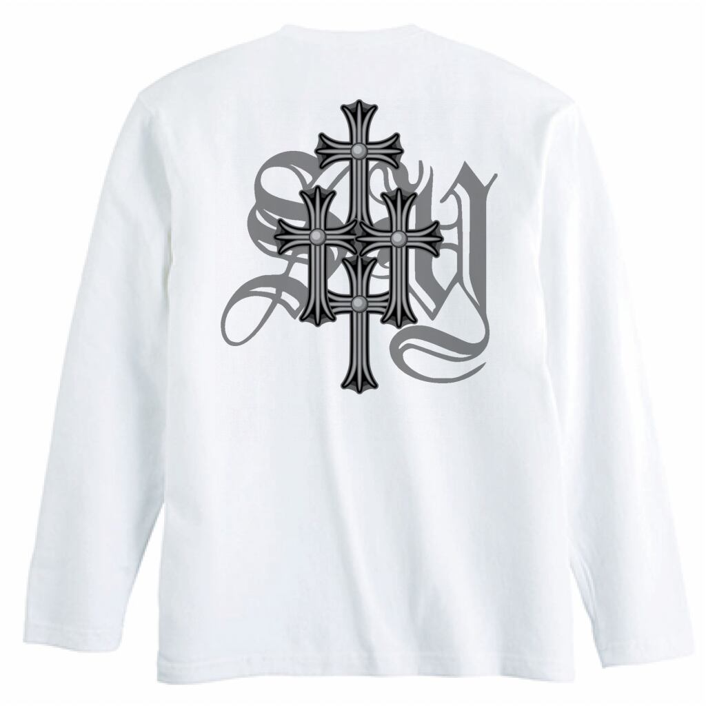 SYロゴ入りロンTシャツ ホワイト