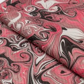 ❤︎リバーシブル半巾帯 　ハート墨流し [ hot chocolate ]マーブル