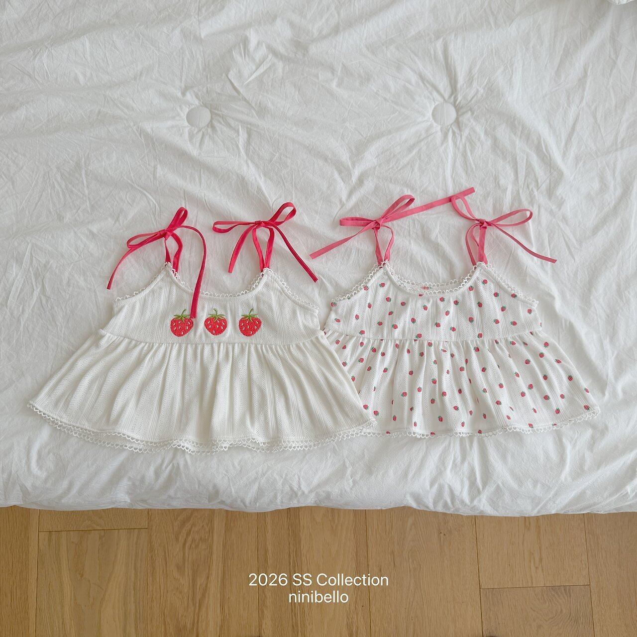 【6/18〆予約】<ninibello> Berry eyelet blouse top