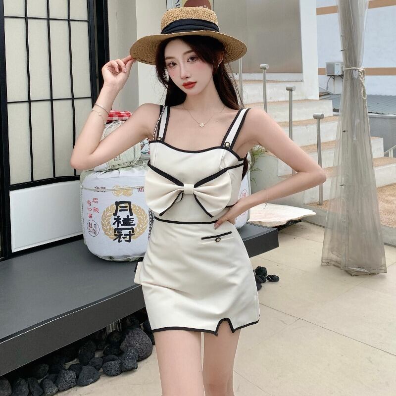 スタイルハイウェストウェストショートスカート リボン 大人ガーリー スウィート キュート カジュアル ハンチェンe12913930661