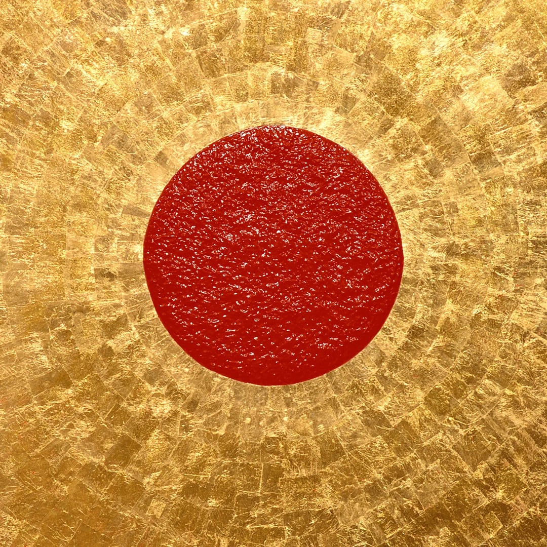 石川県金沢産24K純金箔使用○『太陽』○がんどうあつし絵画膠油絵