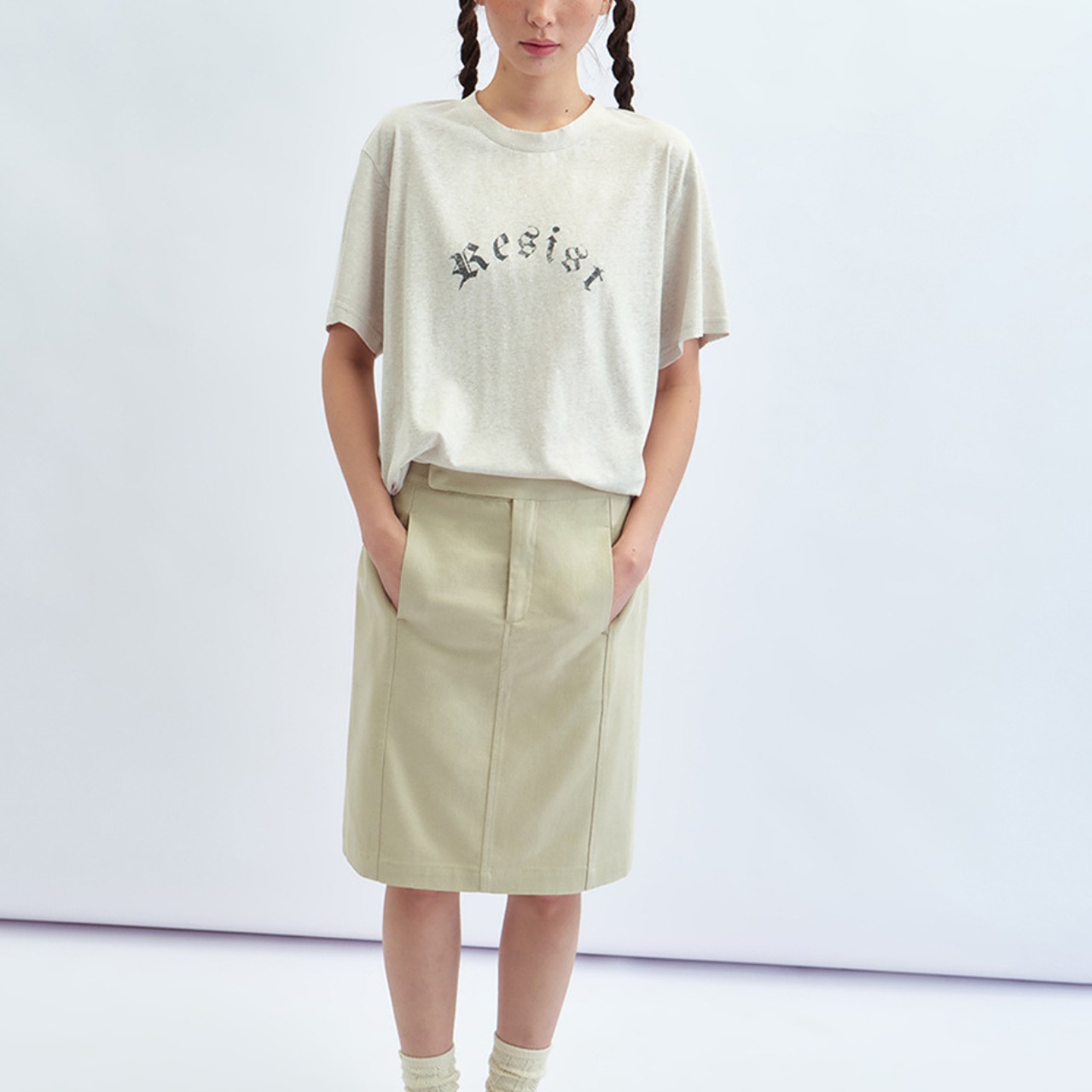 Logo Print  Cut and Sew  T4497