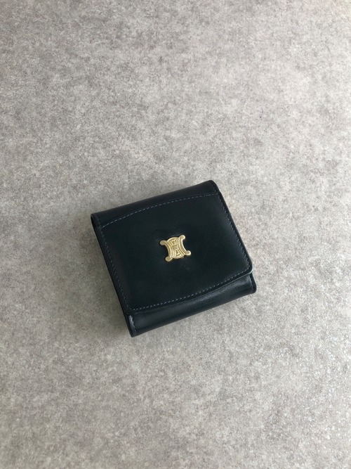 CELINE セリーヌ 財布 ブラック トリオンフ レザー コインケース vintage ヴィンテージ オールド 6fv42e