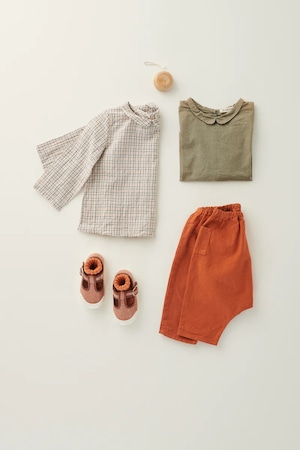 Carrot Baby Shirt - Organge Check / CARAMEL