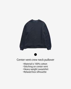 Center vent crew neck pullover