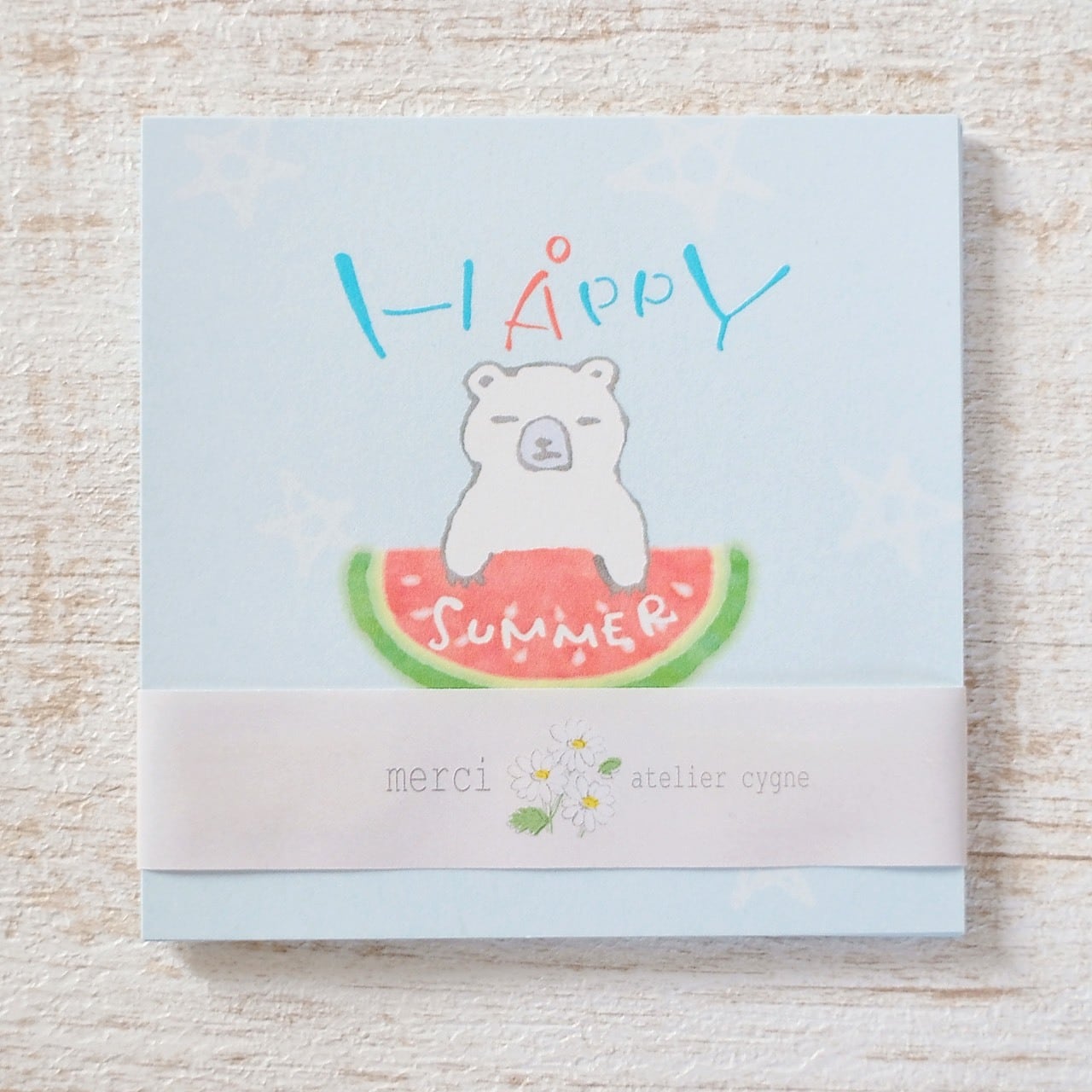 メッセージカード『夏の白クマメッセージカード』～atelier cygne