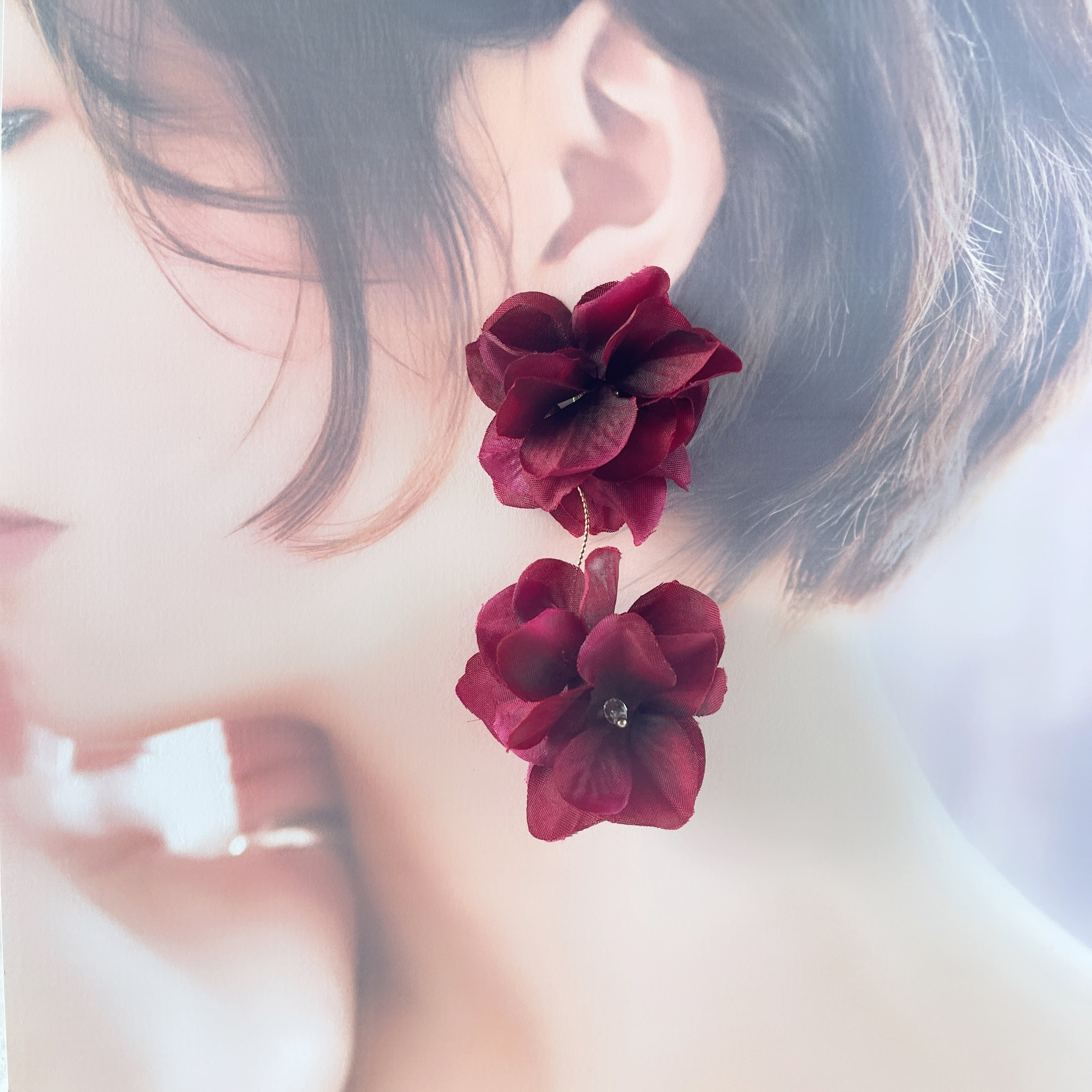 紫陽花 ピアス フラワー ウエディングイヤリング ブライダル 紫陽花 ピアス フラワー ウエディングイヤリング ブライダル