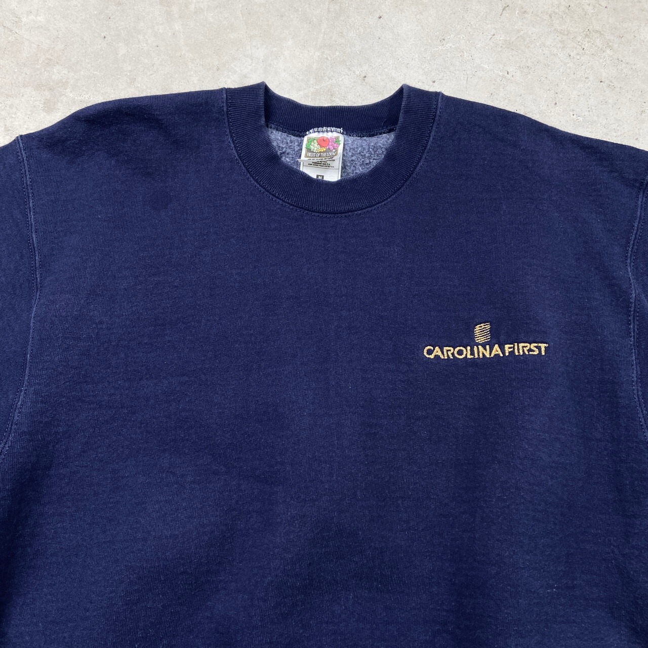 90年代 USA製 CAROLINA FIRST 企業ロゴ刺繍 スウェットシャツ メンズM 