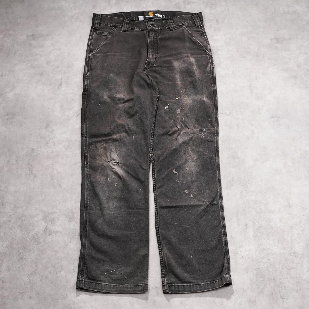 カーハート W32 ダックパンツ ペインターパンツ 古着 グレー 22010
