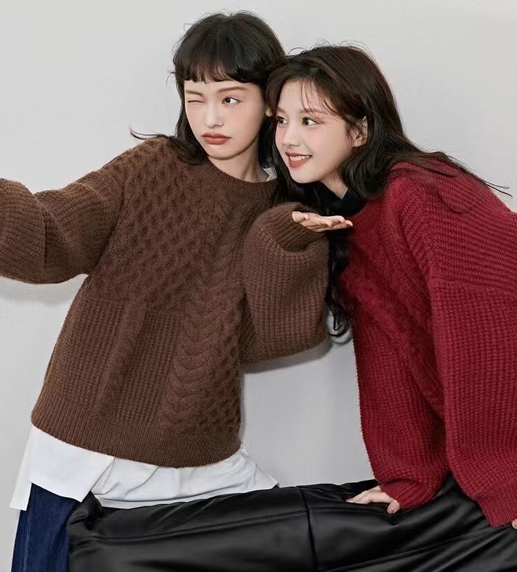 柄編みニット　AJ66123-3117