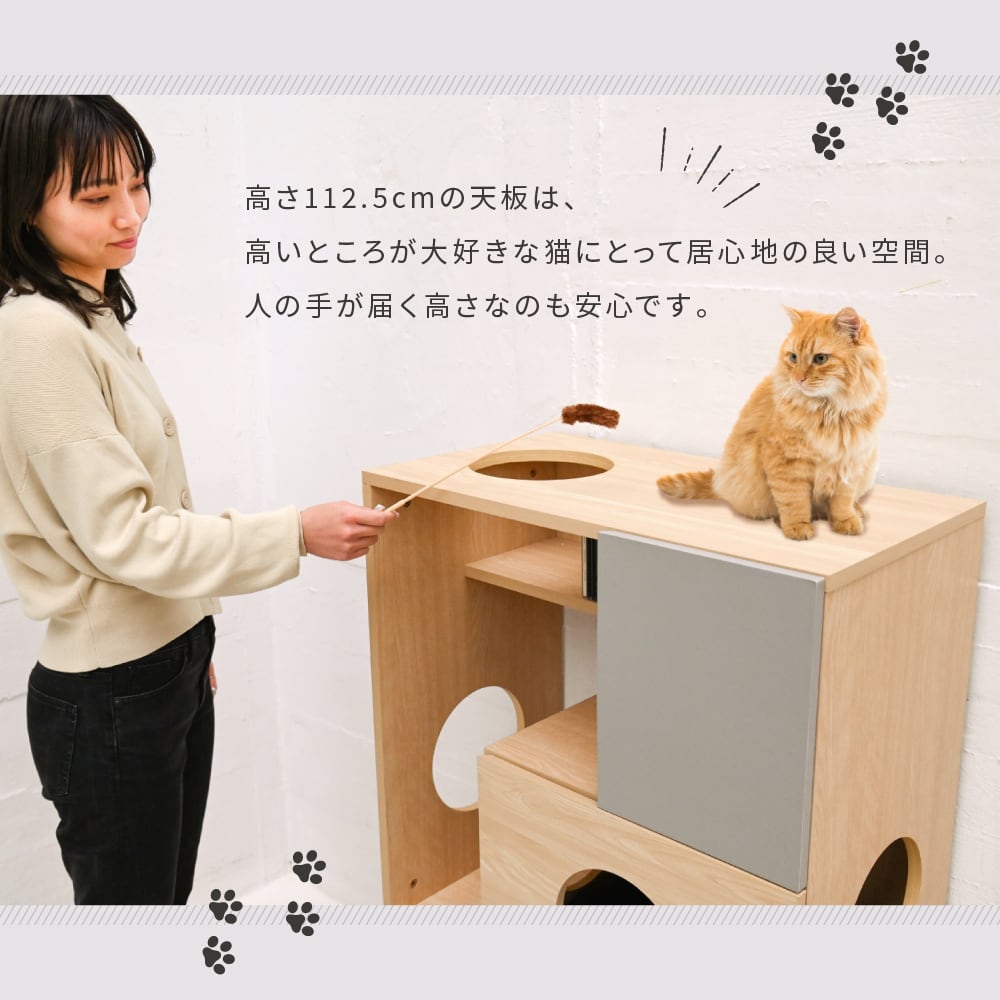 猫 トイレ収納 キャットウォーク 棚 ペット用品 収納 ねこ家具 猫が