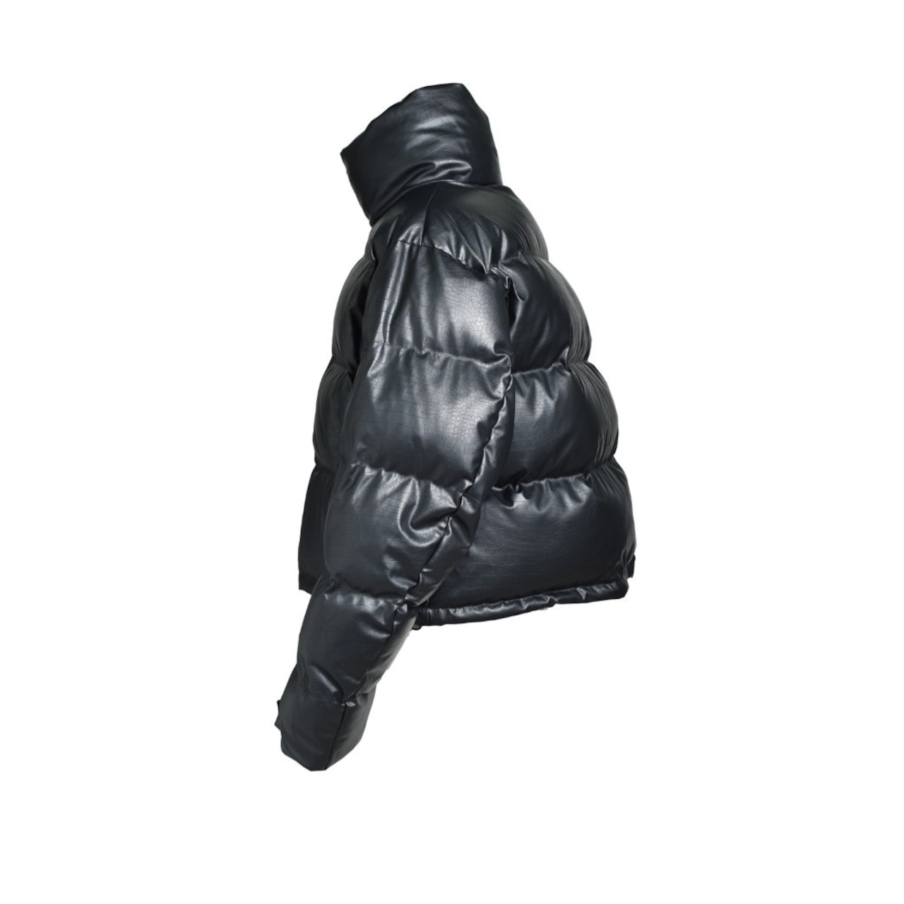 BREATH / faux leather matte crocodie down jacket