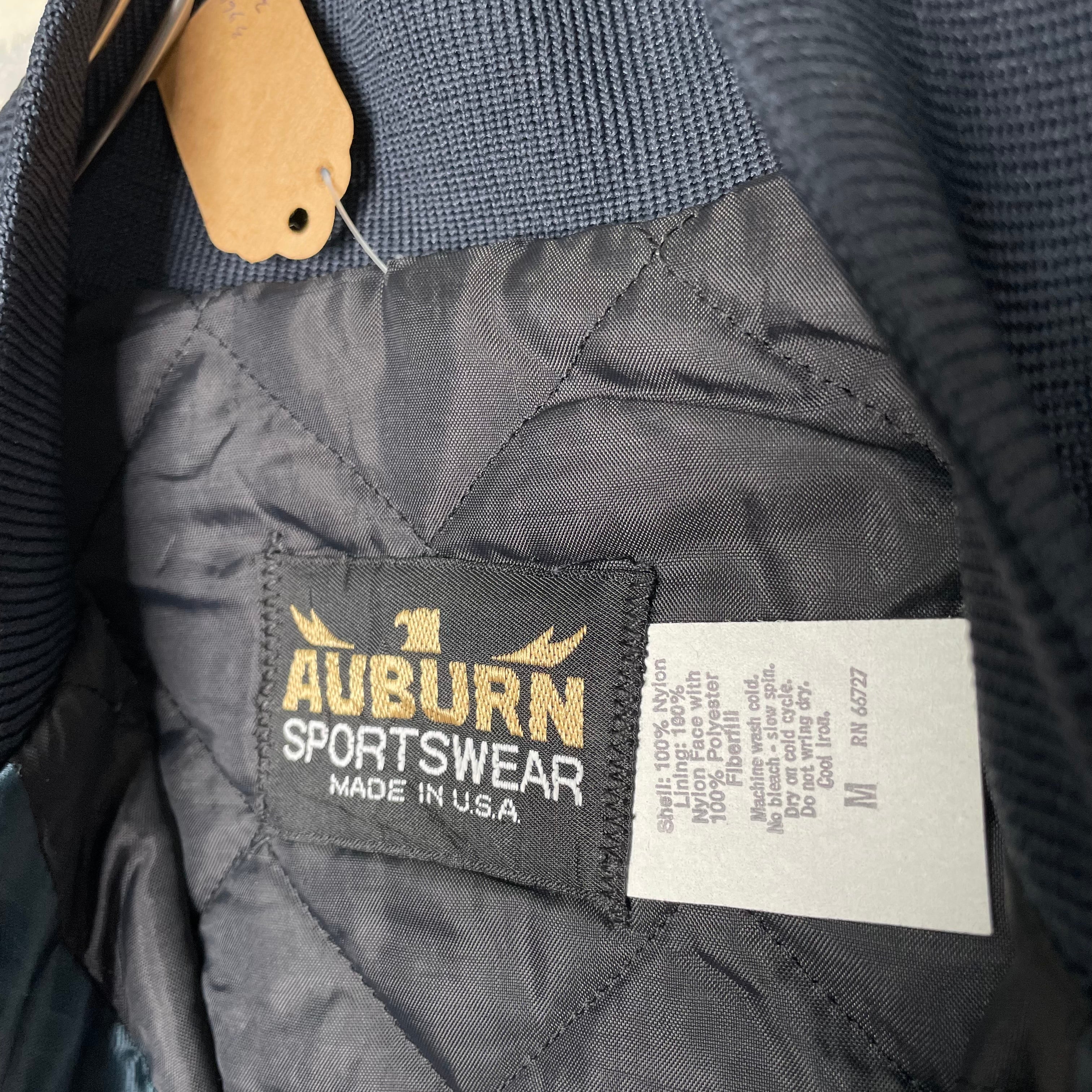 AUBURN ナイロンスタジャン M(L相当) 両面刺繍入り ラグランスリーブ 