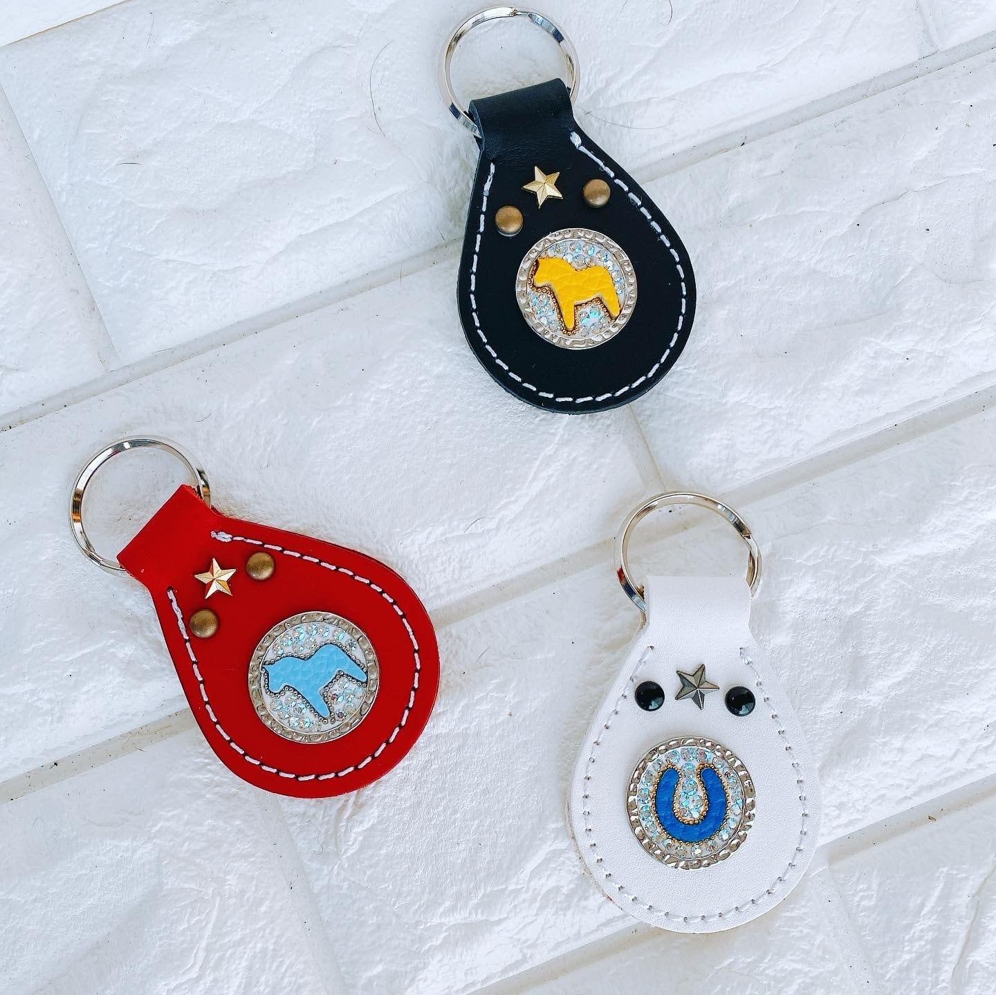 カントリーキーリング★蹄鉄&ダーラナホース★