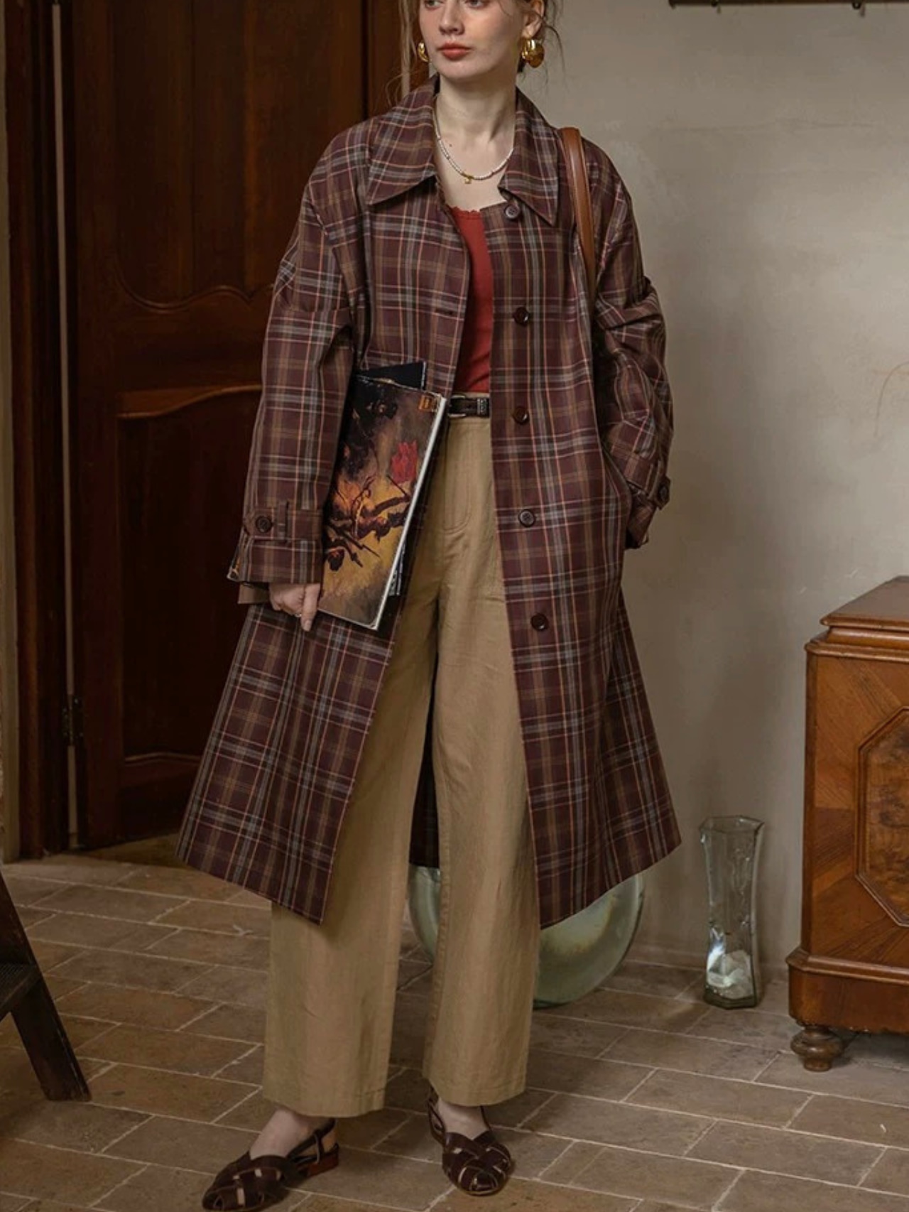 Arden Classic Check Trench Coat F0818