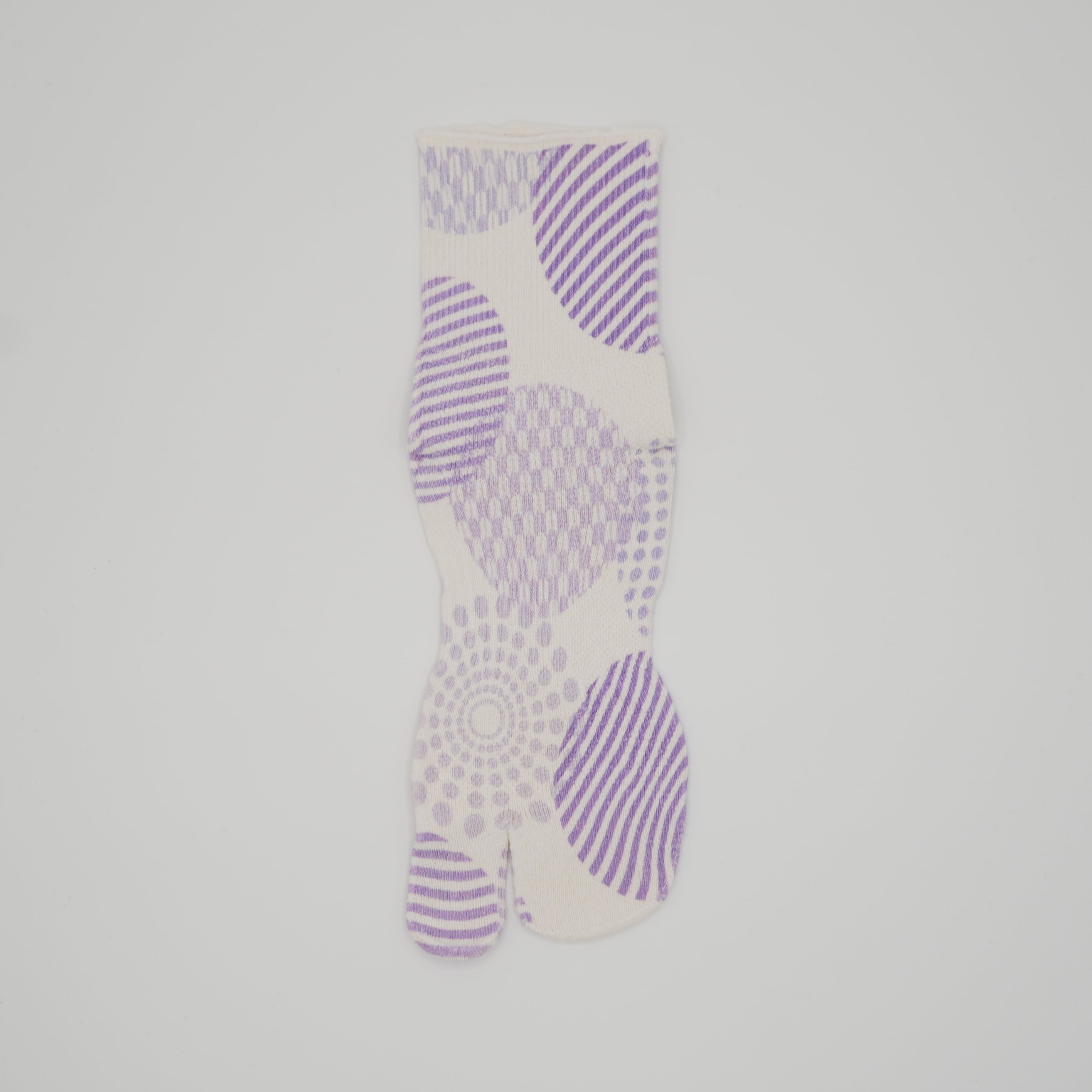 和モダン柄 紫 足袋和紙プリントソックス レギュラー丈