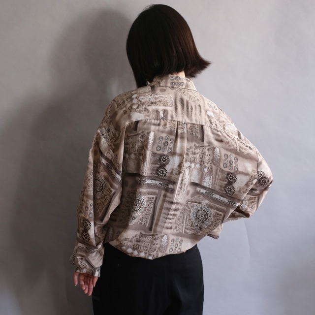 art graphic smoke design l/s shirt