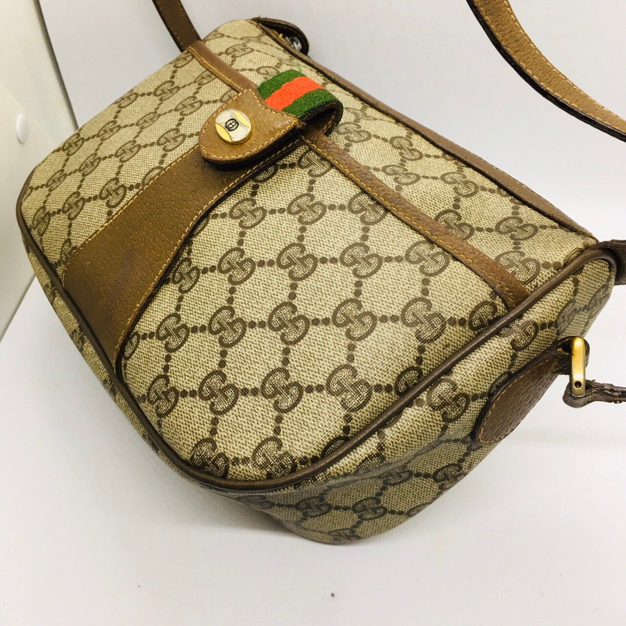 極美品 オールドグッチ シェリーライン ショルダーバッグ 斜めがけ