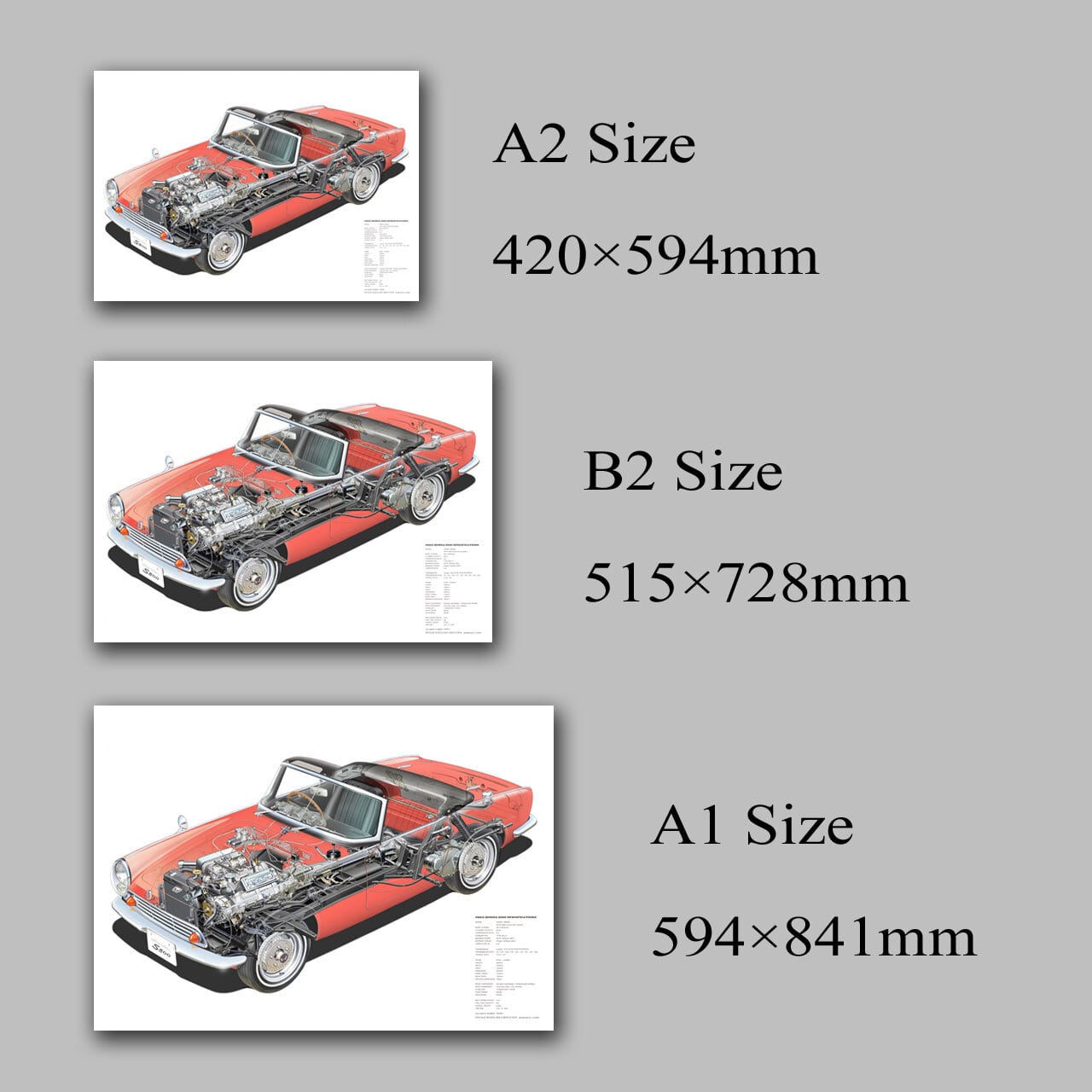 ポスター Honda S600 後期型 レッド | Vintage Honda Documents