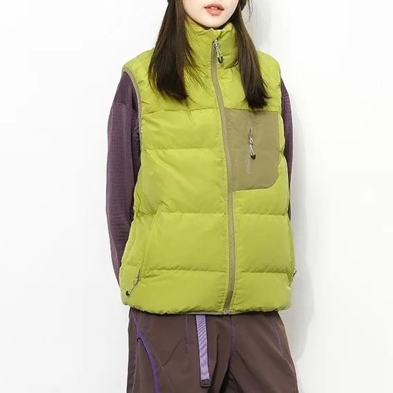 マウンテンパッチワークライトダウンベスト J0330