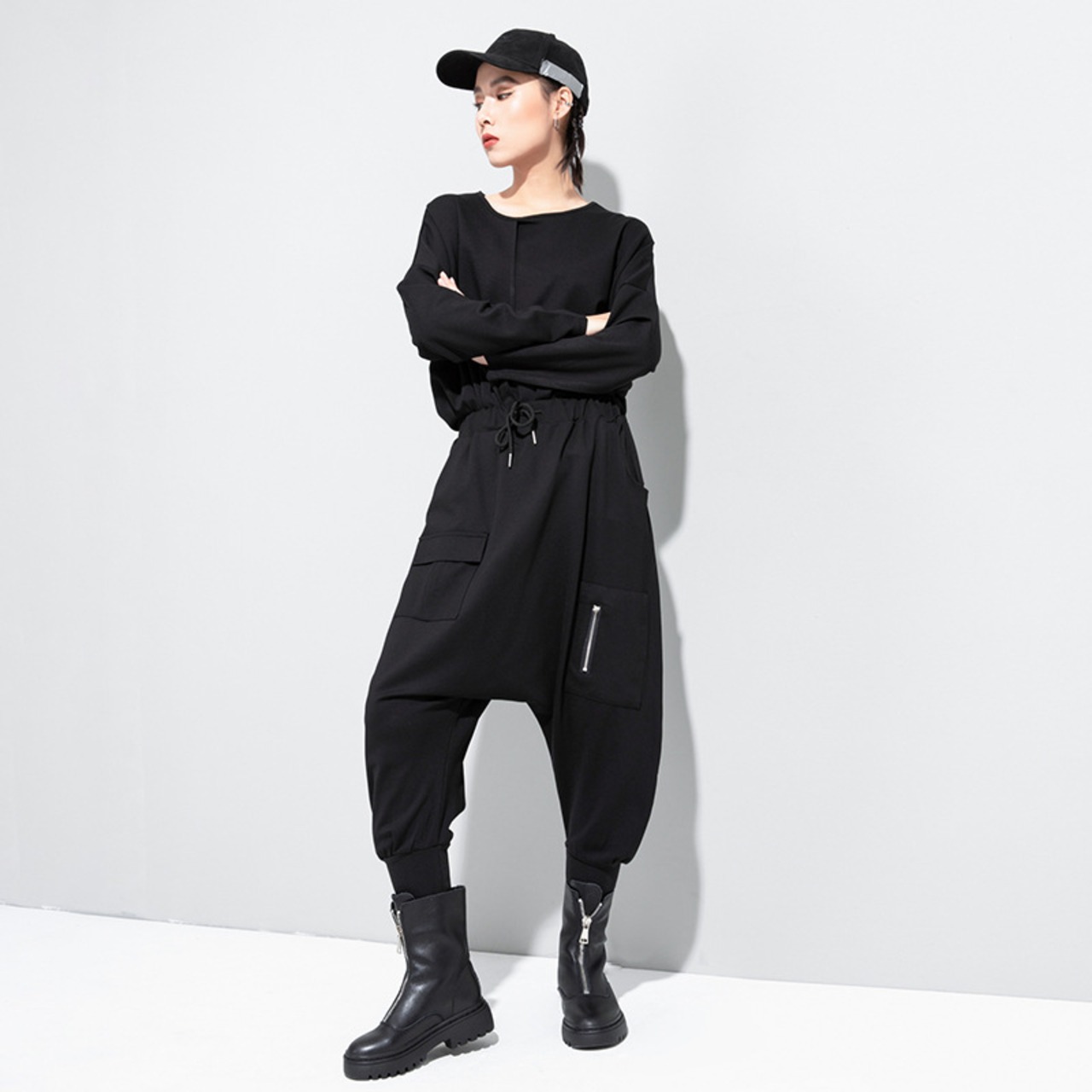 ジッパーサルエルパンツ