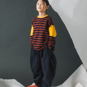 nunu forme Random Border Long Sleeve Tee【125-145cm】Brown
