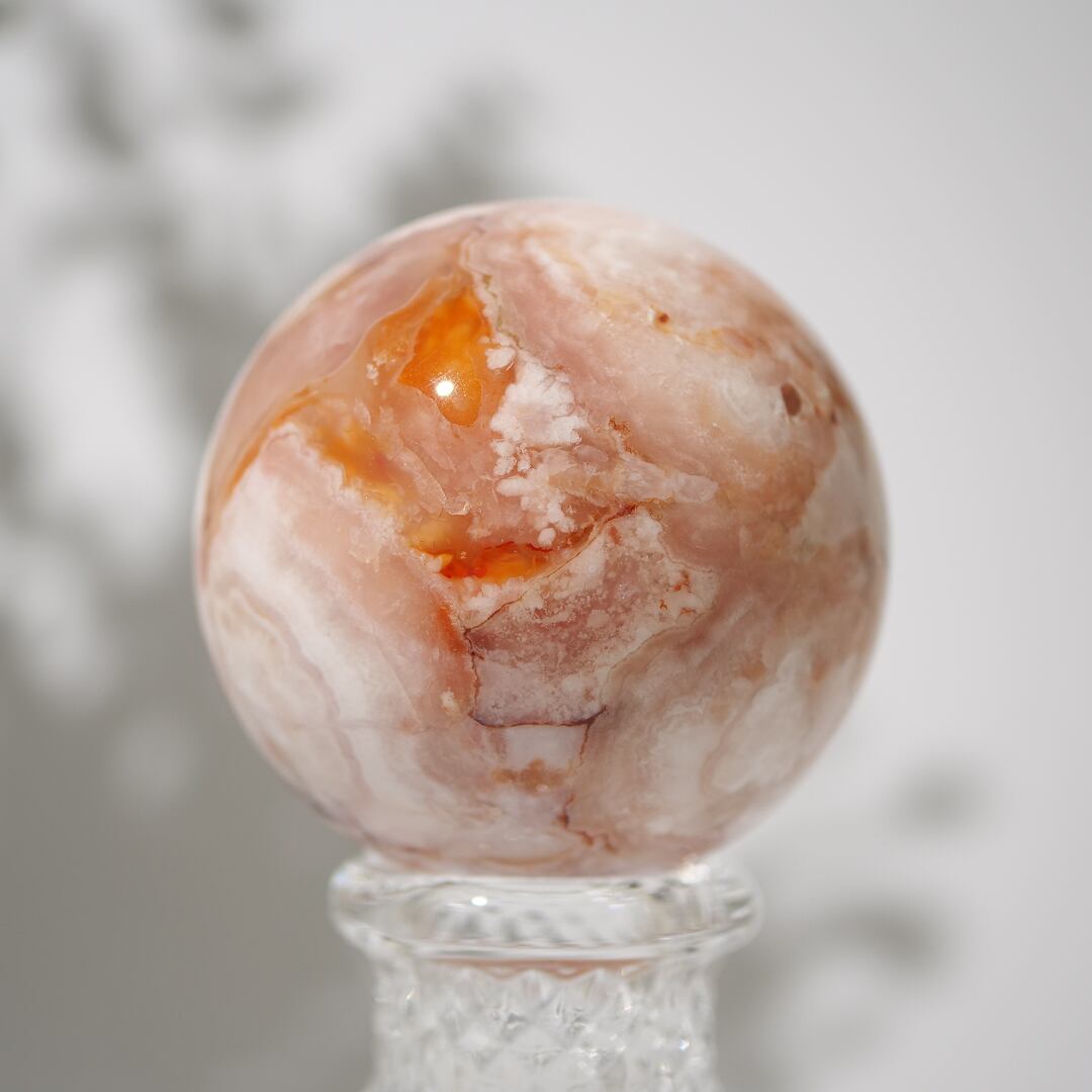 カーネリアンフラワーアゲート 4P