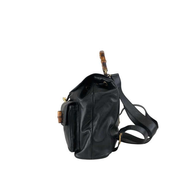 GUCCI グッチ バックパック ブラック バンブー レザー リュック vintage ヴィンテージ オールド 4u5xy4