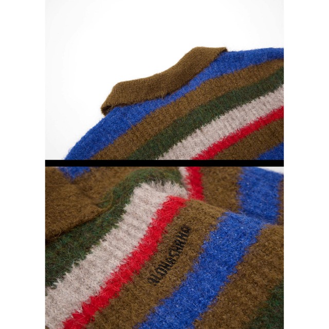 multicolor striped polo knit　マルチカラーボーダーポロニット　J1686