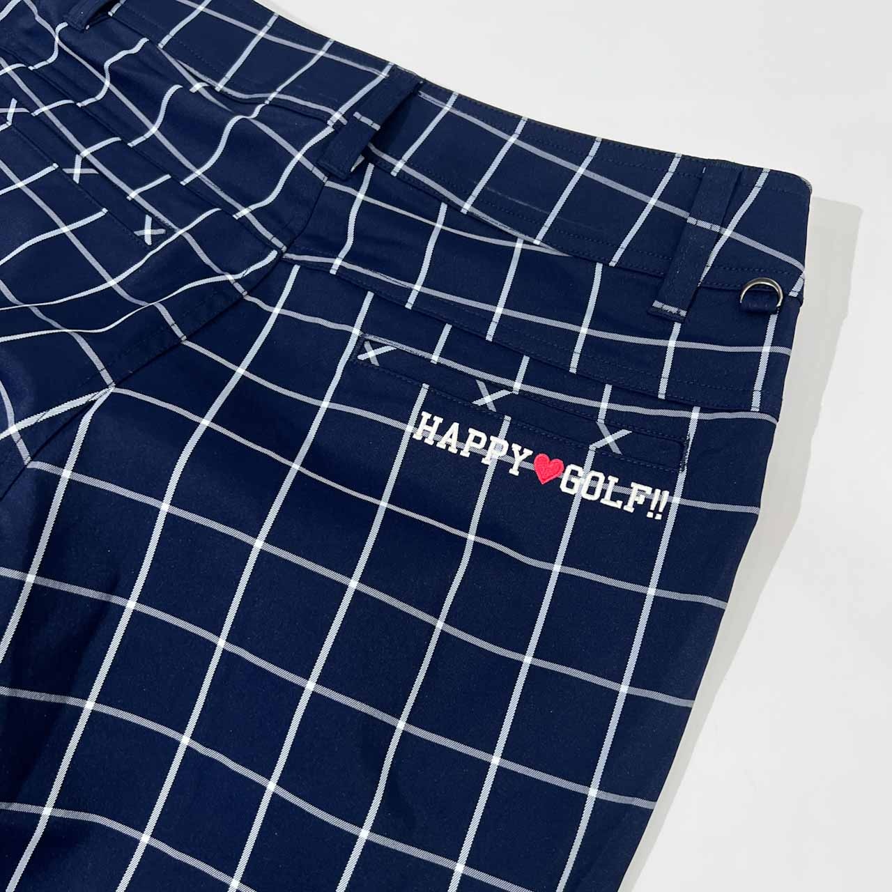 美品 TIGORA ティゴラ チェック柄 ゴルフ ストレッチ パンツ 11 /ネイビー/レディース