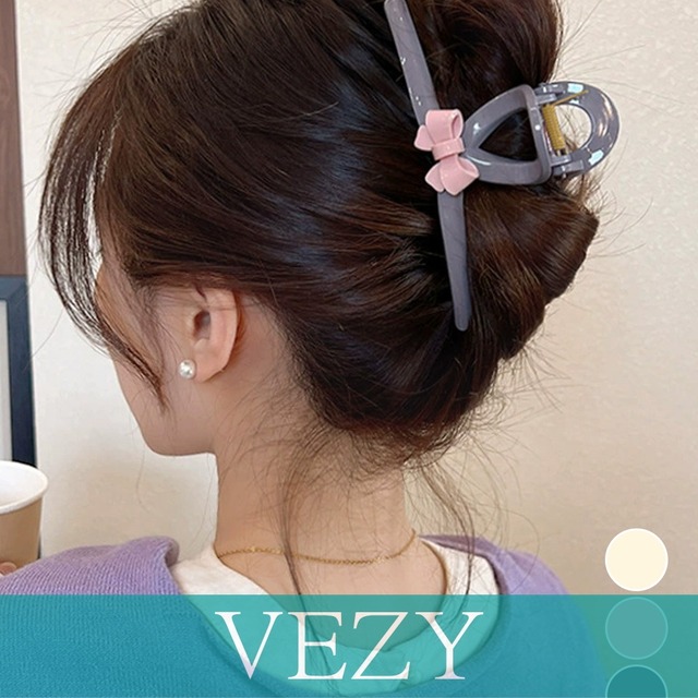 バンスクリップ リボン ヘアクリップ ヘアアクセサリー リボンクリップ 韓国風 人気 髪飾り 大人可愛い まとめ髪 オフィスカジュアル 女子会小物 ヘアアクセサリー  VEZY ベジー  ItemNo.【23732195】