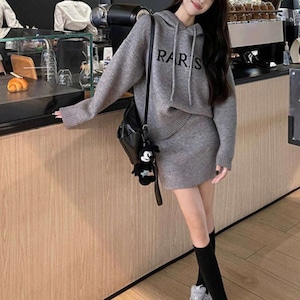 パリロゴ フードニット セットアップ 3color SE03