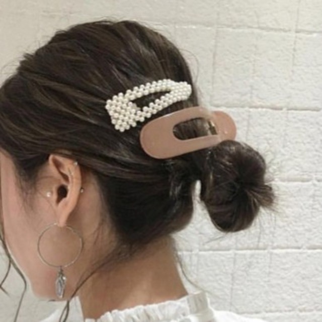パールパッチンピン シルバーカラー 可愛いヘアアクセサリー Rosetta Closet ロゼッタクローゼット フレンチガーリーな可愛い ハンドメイドアクセサリー