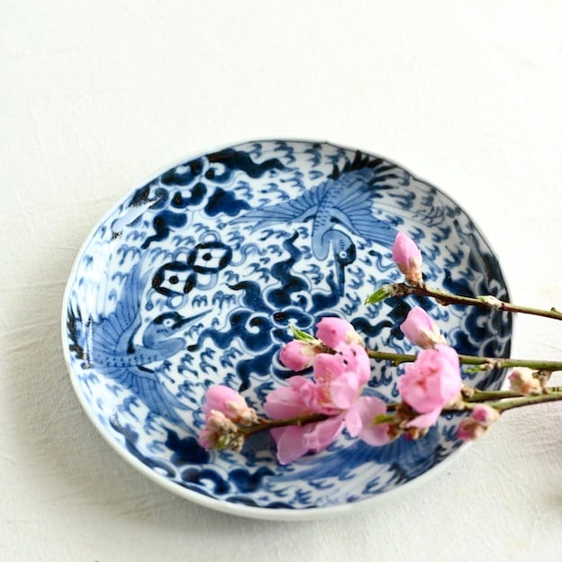 42236】伊万里 染付 鳥 / Imari Sometsuke Plate - Bird