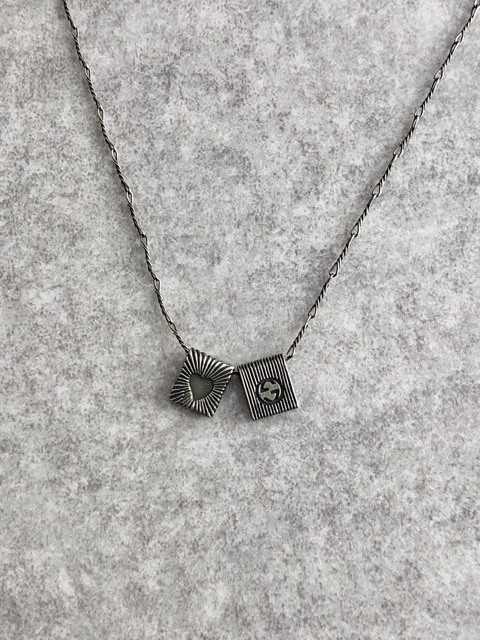 GUCCI グッチ ネックレス シルバー インターロッキングG 925 ハート