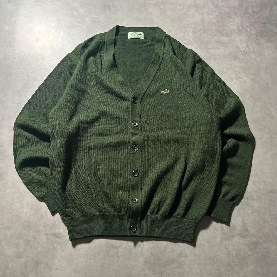 クロコダイル ワンポイントロゴ グリーン カートコバーン ニット カーディガン
