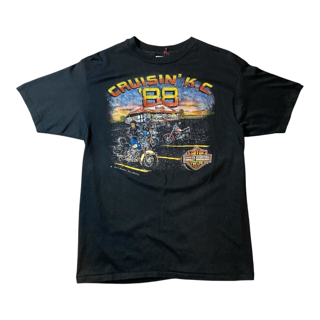 F391】80s Harley-Davidson T-SH hanes size XL made in USA / 80年代